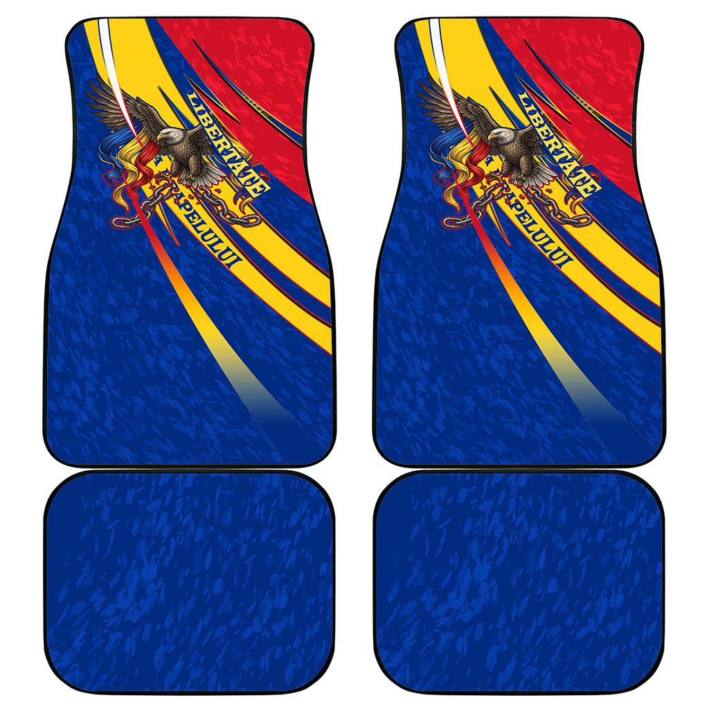 Romania Flag Day Car Mats Libertate Ziua Drapelului - Eagle Patriotic Tricolor Floral