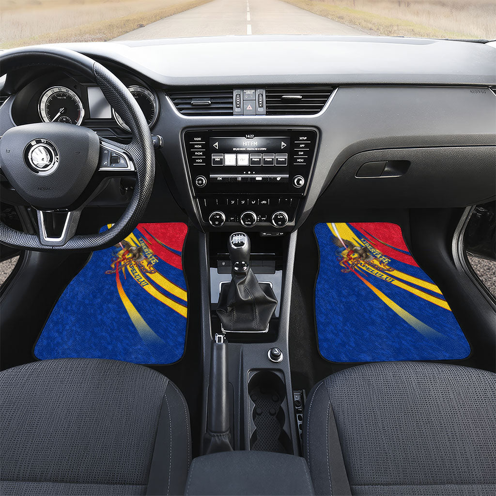 Romania Flag Day Car Mats Libertate Ziua Drapelului - Eagle Patriotic Tricolor Floral