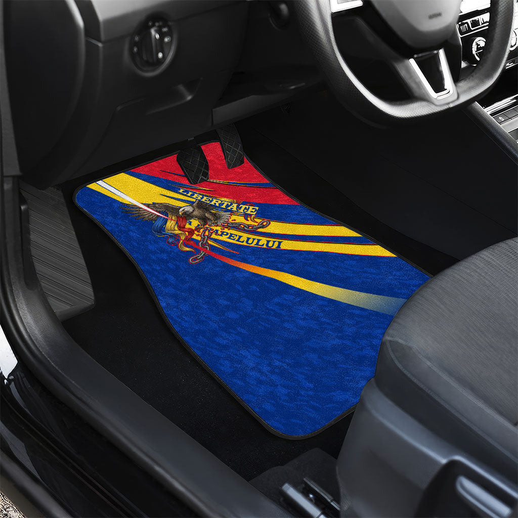 Romania Flag Day Car Mats Libertate Ziua Drapelului - Eagle Patriotic Tricolor Floral