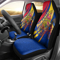Romania Flag Day Car Seat Cover Libertate Ziua Drapelului - Eagle Patriotic Tricolor Floral