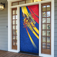Romania Flag Day Door Cover Libertate Ziua Drapelului - Eagle Patriotic Tricolor Floral