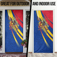 Romania Flag Day Door Cover Libertate Ziua Drapelului - Eagle Patriotic Tricolor Floral