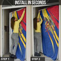 Romania Flag Day Door Cover Libertate Ziua Drapelului - Eagle Patriotic Tricolor Floral