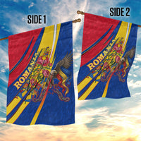 Romania Flag Day Garden Flag Libertate Ziua Drapelului - Eagle Patriotic Tricolor Floral