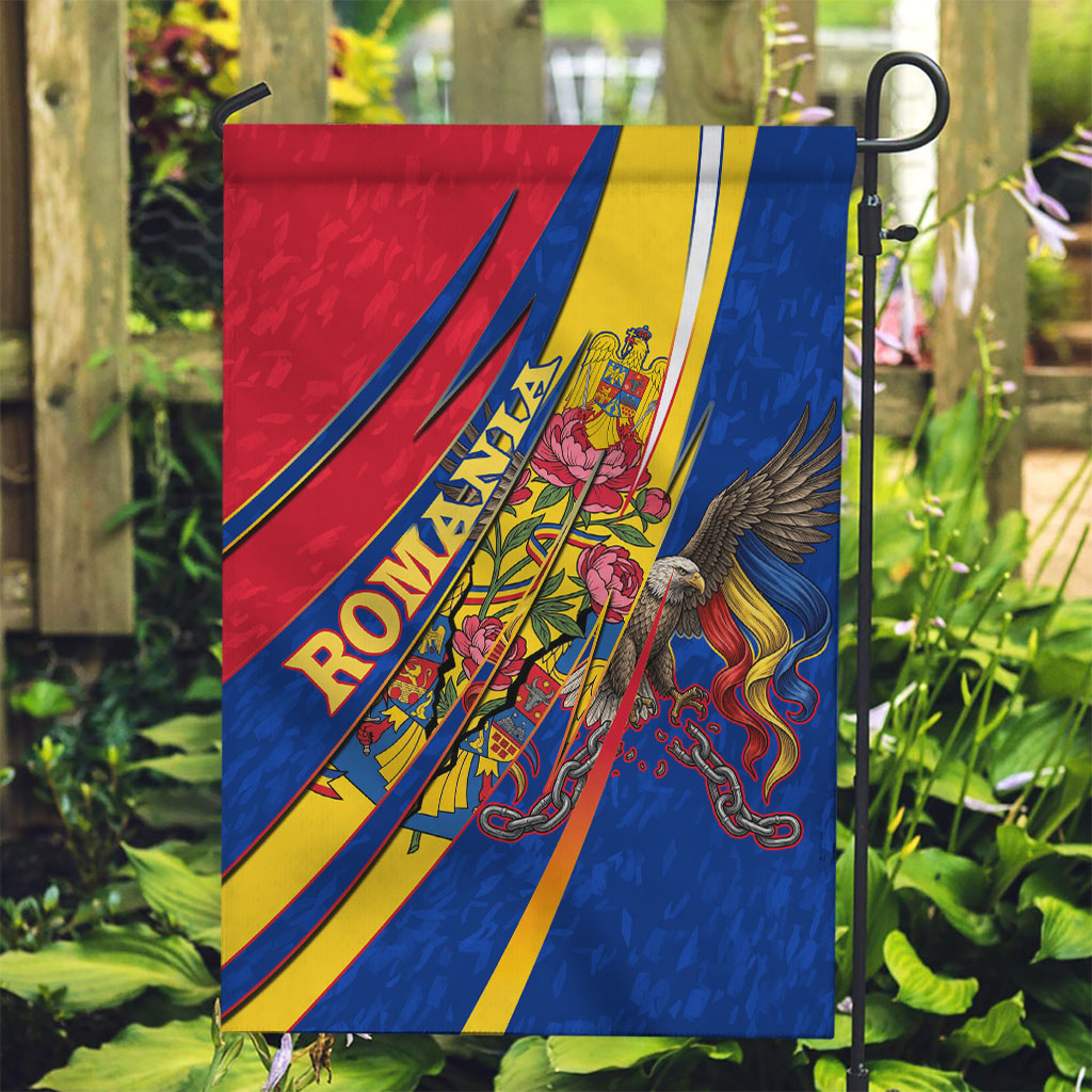 Romania Flag Day Garden Flag Libertate Ziua Drapelului - Eagle Patriotic Tricolor Floral