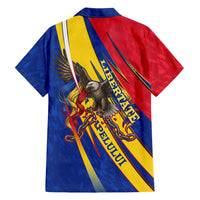 Romania Flag Day Hawaiian Shirt Libertate Ziua Drapelului - Eagle Patriotic Tricolor Floral