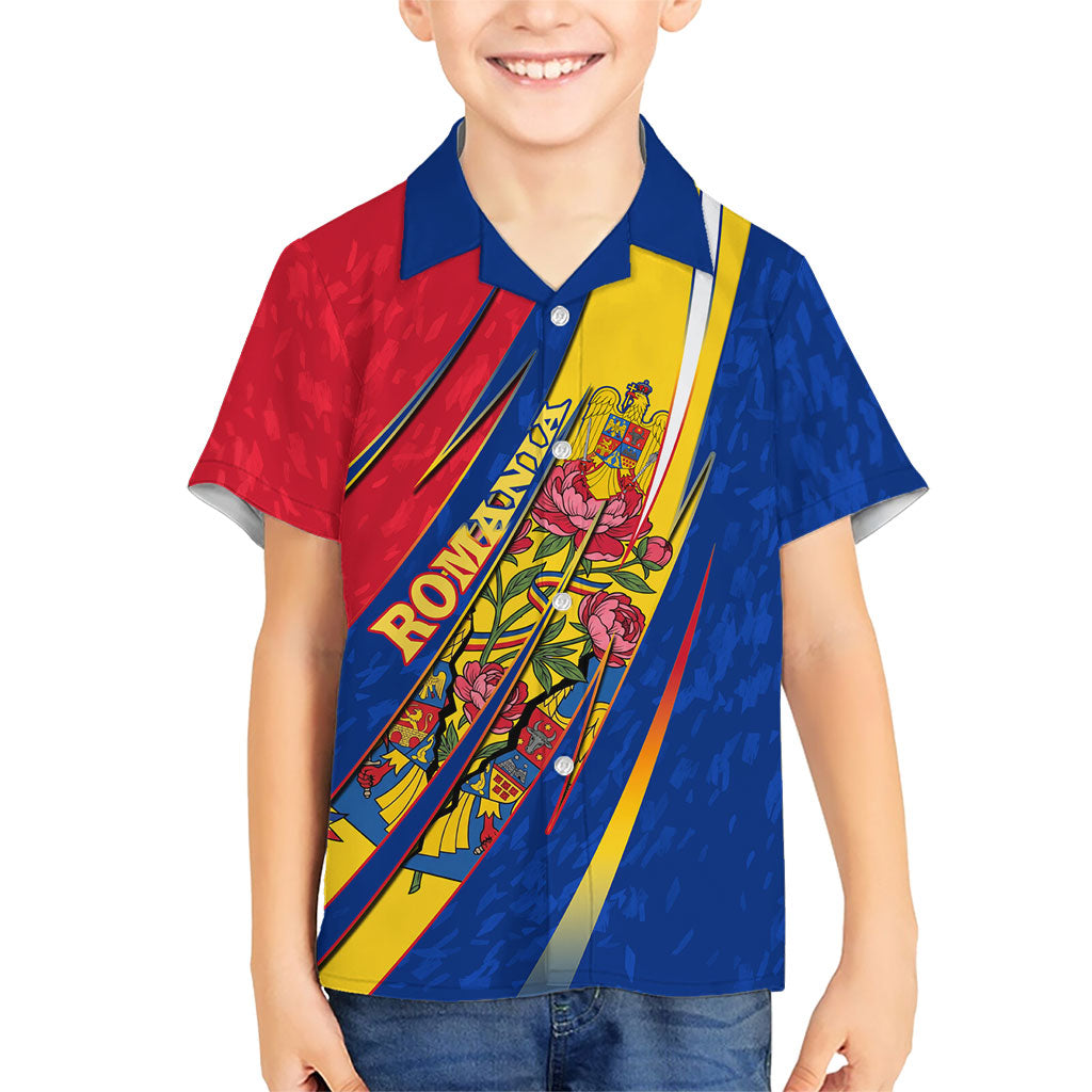 Romania Flag Day Hawaiian Shirt Libertate Ziua Drapelului - Eagle Patriotic Tricolor Floral