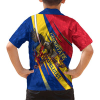 Romania Flag Day Hawaiian Shirt Libertate Ziua Drapelului - Eagle Patriotic Tricolor Floral