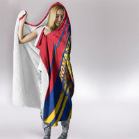 Romania Flag Day Hooded Blanket Libertate Ziua Drapelului - Eagle Patriotic Tricolor Floral