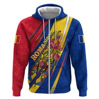 Romania Flag Day Hoodie Libertate Ziua Drapelului - Eagle Patriotic Tricolor Floral