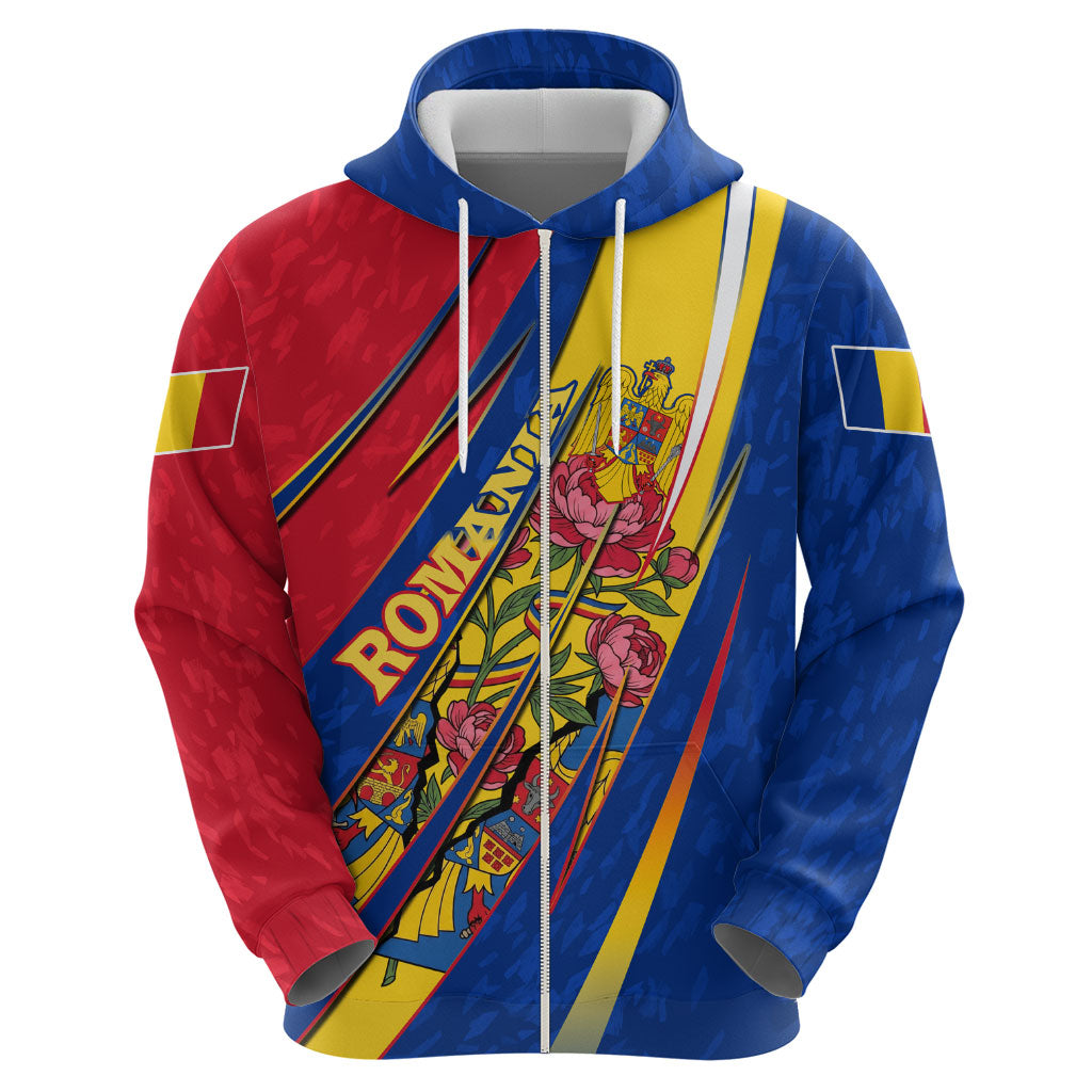 Romania Flag Day Hoodie Libertate Ziua Drapelului - Eagle Patriotic Tricolor Floral