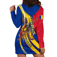 Romania Flag Day Hoodie Dress Libertate Ziua Drapelului - Eagle Patriotic Tricolor Floral