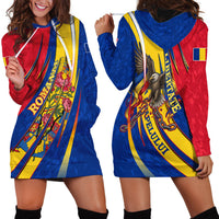 Romania Flag Day Hoodie Dress Libertate Ziua Drapelului - Eagle Patriotic Tricolor Floral
