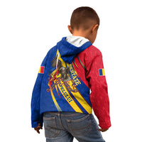 Romania Flag Day Kid Hoodie Libertate Ziua Drapelului - Eagle Patriotic Tricolor Floral