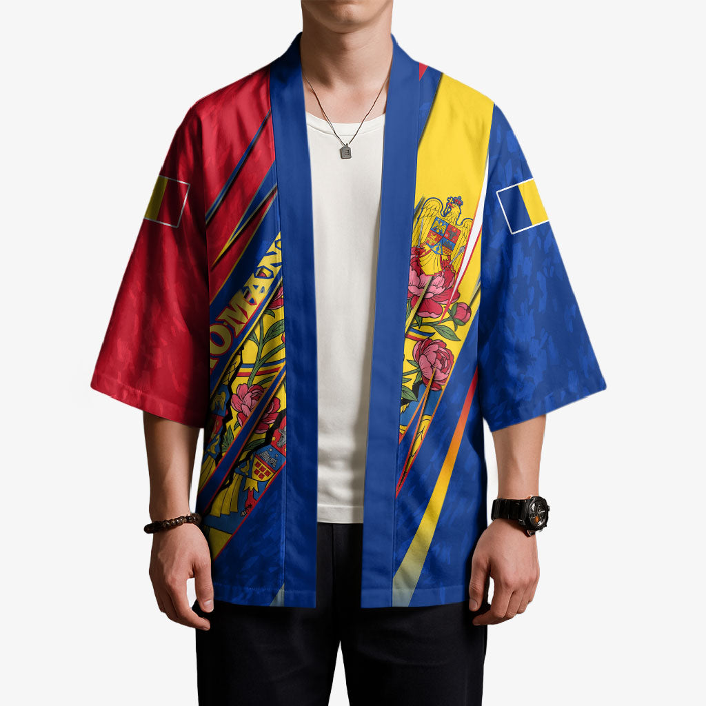 Romania Flag Day Kimono Libertate Ziua Drapelului - Eagle Patriotic Tricolor Floral