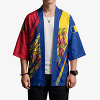 Romania Flag Day Kimono Libertate Ziua Drapelului - Eagle Patriotic Tricolor Floral