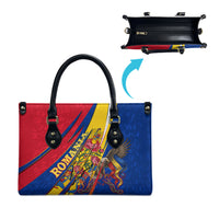 Romania Flag Day Leather Bag Libertate Ziua Drapelului - Eagle Patriotic Tricolor Floral