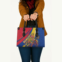 Romania Flag Day Leather Bag Libertate Ziua Drapelului - Eagle Patriotic Tricolor Floral