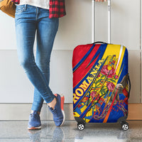 Romania Flag Day Luggage Cover Libertate Ziua Drapelului - Eagle Patriotic Tricolor Floral