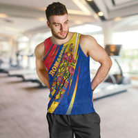 Romania Flag Day Men Tank Top Libertate Ziua Drapelului - Eagle Patriotic Tricolor Floral
