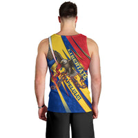 Romania Flag Day Men Tank Top Libertate Ziua Drapelului - Eagle Patriotic Tricolor Floral