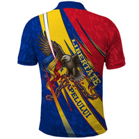 Romania Flag Day Polo Shirt Libertate Ziua Drapelului - Eagle Patriotic Tricolor Floral