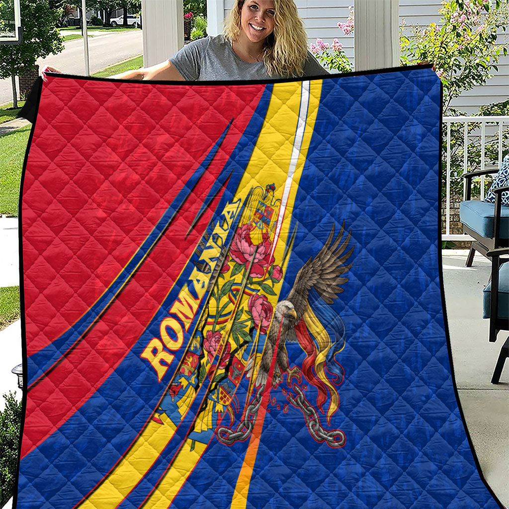 Romania Flag Day Quilt Libertate Ziua Drapelului - Eagle Patriotic Tricolor Floral