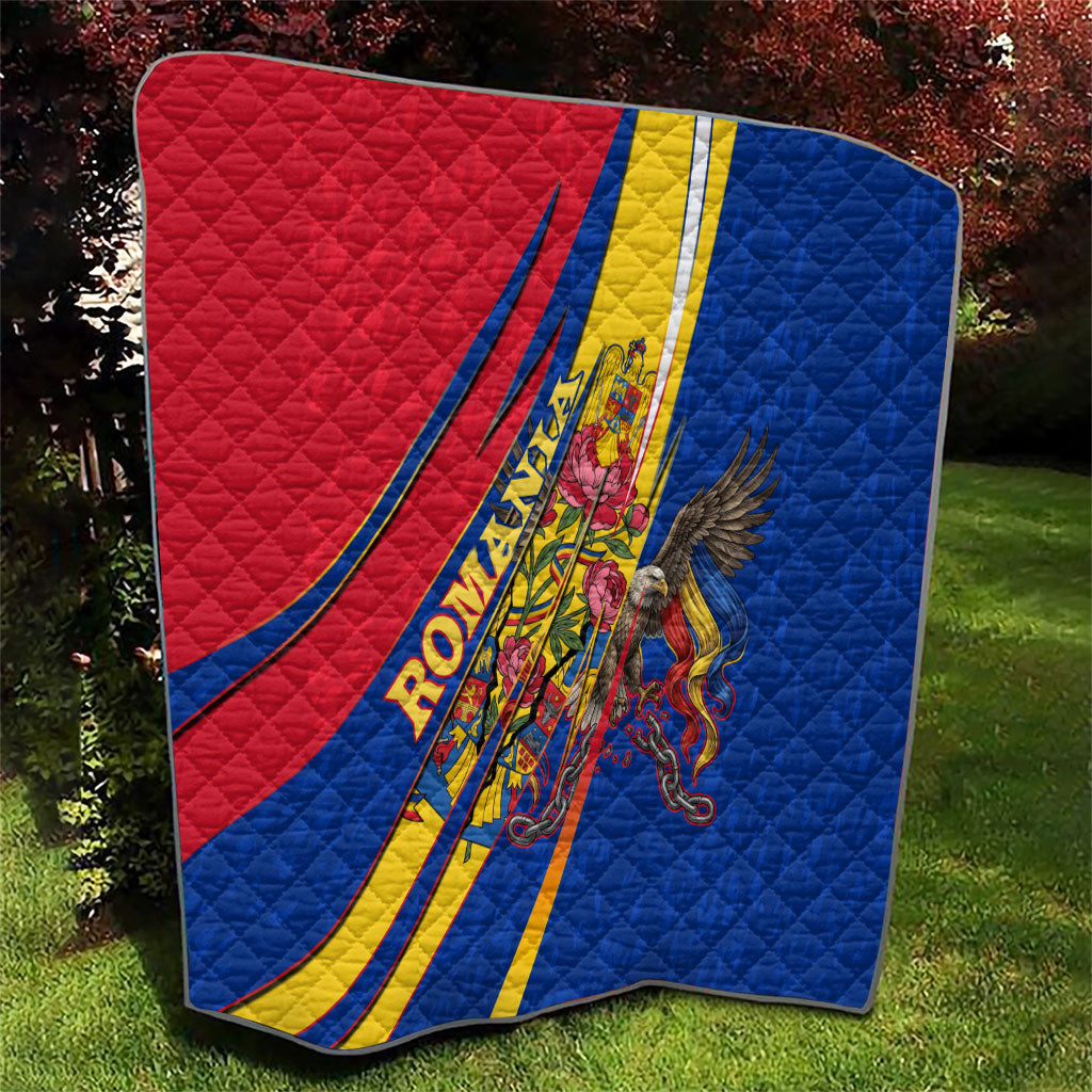 Romania Flag Day Quilt Libertate Ziua Drapelului - Eagle Patriotic Tricolor Floral