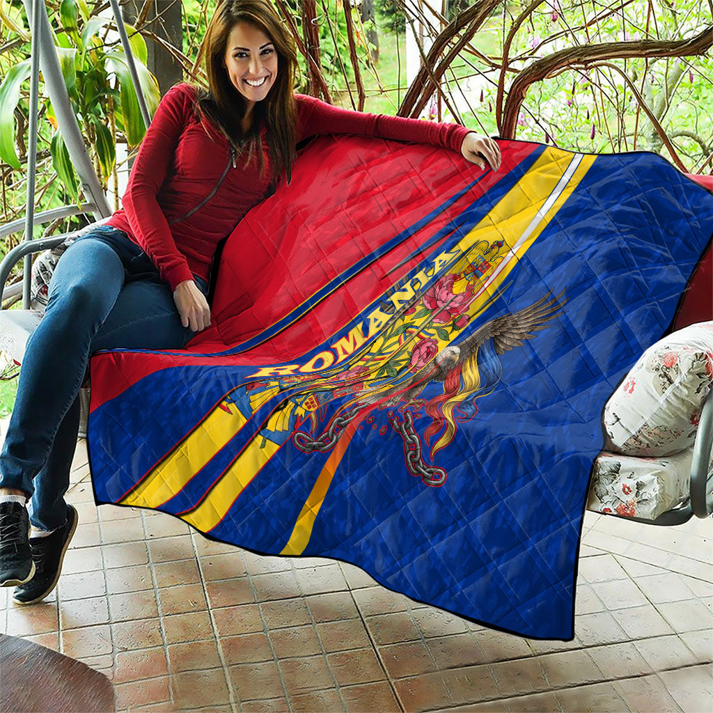 Romania Flag Day Quilt Libertate Ziua Drapelului - Eagle Patriotic Tricolor Floral