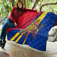 Romania Flag Day Quilt Libertate Ziua Drapelului - Eagle Patriotic Tricolor Floral