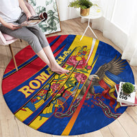 Romania Flag Day Round Carpet Libertate Ziua Drapelului - Eagle Patriotic Tricolor Floral