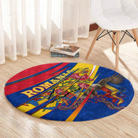 Romania Flag Day Round Carpet Libertate Ziua Drapelului - Eagle Patriotic Tricolor Floral