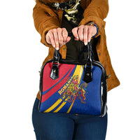 Romania Flag Day Shoulder Handbag Libertate Ziua Drapelului - Eagle Patriotic Tricolor Floral