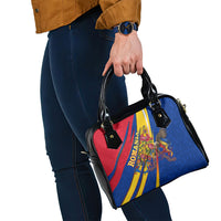 Romania Flag Day Shoulder Handbag Libertate Ziua Drapelului - Eagle Patriotic Tricolor Floral