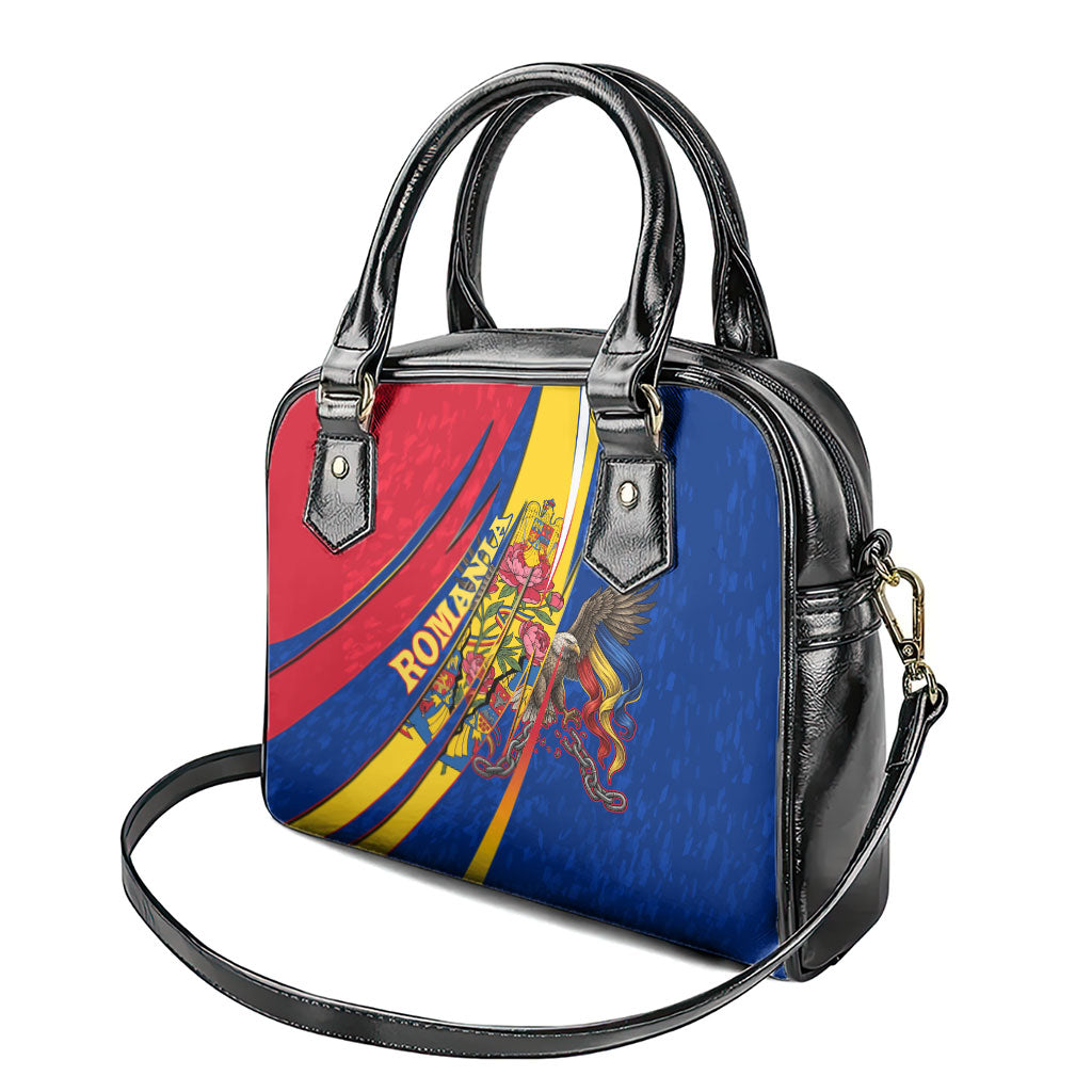 Romania Flag Day Shoulder Handbag Libertate Ziua Drapelului - Eagle Patriotic Tricolor Floral