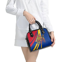 Romania Flag Day Shoulder Handbag Libertate Ziua Drapelului - Eagle Patriotic Tricolor Floral