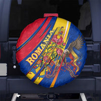 Romania Flag Day Spare Tire Cover Libertate Ziua Drapelului - Eagle Patriotic Tricolor Floral