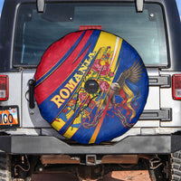 Romania Flag Day Spare Tire Cover Libertate Ziua Drapelului - Eagle Patriotic Tricolor Floral