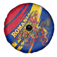 Romania Flag Day Spare Tire Cover Libertate Ziua Drapelului - Eagle Patriotic Tricolor Floral