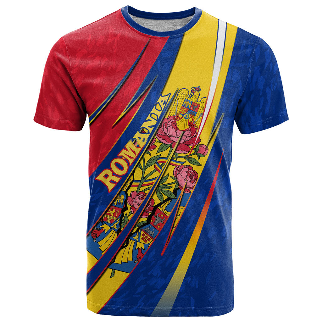 Romania Flag Day T Shirt Libertate Ziua Drapelului - Eagle Patriotic Tricolor Floral