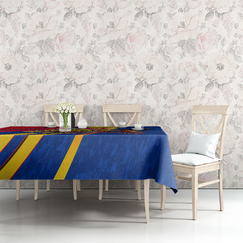 Romania Flag Day Tablecloth Libertate Ziua Drapelului - Eagle Patriotic Tricolor Floral