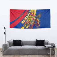 Romania Flag Day Tapestry Libertate Ziua Drapelului - Eagle Patriotic Tricolor Floral