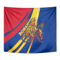 Romania Flag Day Tapestry Libertate Ziua Drapelului - Eagle Patriotic Tricolor Floral
