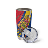 Romania Flag Day Tumbler Cup Libertate Ziua Drapelului - Eagle Patriotic Tricolor Floral