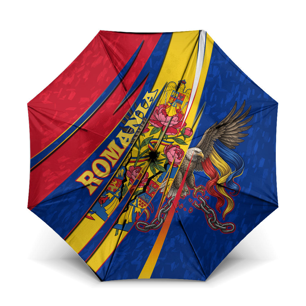 Romania Flag Day Umbrella Libertate Ziua Drapelului - Eagle Patriotic Tricolor Floral