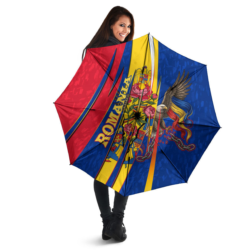Romania Flag Day Umbrella Libertate Ziua Drapelului - Eagle Patriotic Tricolor Floral
