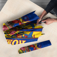 Romania Flag Day Umbrella Libertate Ziua Drapelului - Eagle Patriotic Tricolor Floral