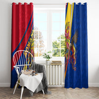 Romania Flag Day Window Curtain Libertate Ziua Drapelului - Eagle Patriotic Tricolor Floral