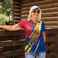 Romania Flag Day Women Polo Shirt Libertate Ziua Drapelului - Eagle Patriotic Tricolor Floral