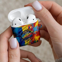 Romania Freedom AirPods Case Flag Day June 26 - Raised Fist - Graffiti Style